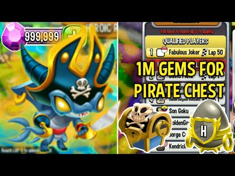 I GOT PIRATE CHEST WORTH 1000 GEMS ON LAP 50 ! HEROIC RACE HIGH MARAUDER DRAGON