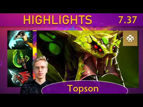 ⭐ 7.37 Topson Venomancer |KDA - 36 KP - 76%| New patch Mid Highlights - Dota 2 Top MMR