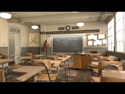 Blender Classroom Demo all 145 video frames rendered, 1000 samples each frame, no GPU, Cycles X used