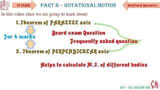 Download the video "ROTATIONAL DYNAMICS- 5.THEOREM- PARALLEL AXIS & PERPENDICULAR AXIS THEOREM -ROTATIONAL MOTION"