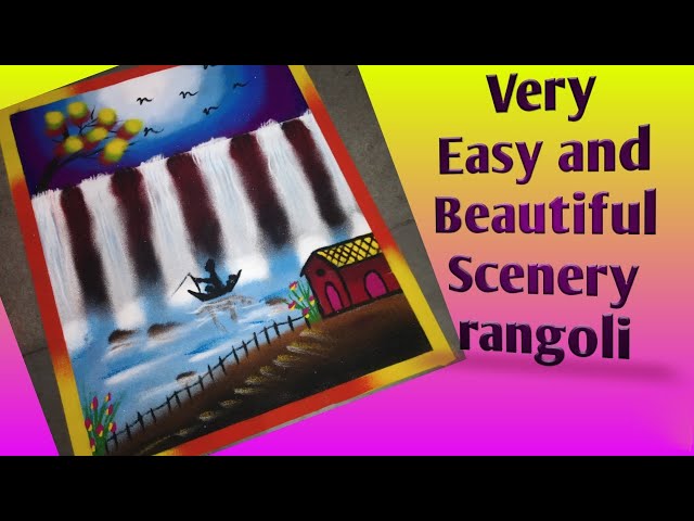 Landscape rangoli design by jyoti