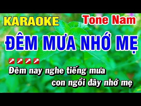 Karaoke Nhạc Sống Đêm Mưa Nhớ Mẹ Tone Nam Hay Nhất | Hoài Phong Organ