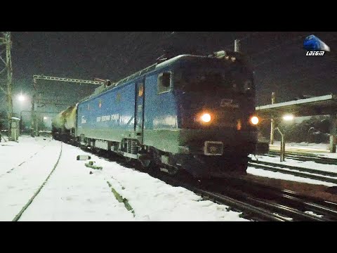 LE5100KW 40-0043-2&Marfar GFR Tanker Train in Noapte/Night in Gara Suceava Station 10 February 2021