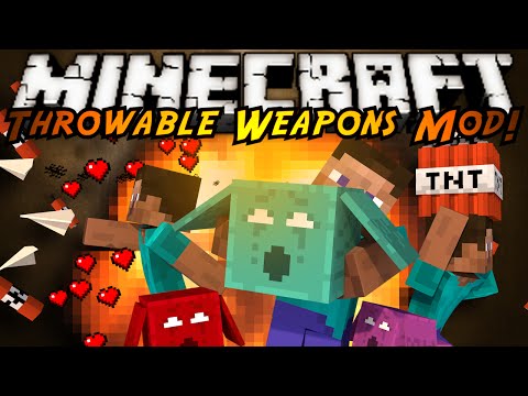 Sky Does Everything - Minecraft Mod Showcase : THROW-ABLE WEAPONS MOD!