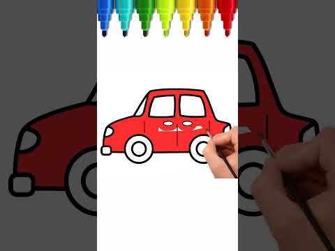Basic Car Drawing and Coloring #shorts