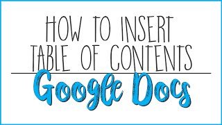 Table of Contents on Google Docs