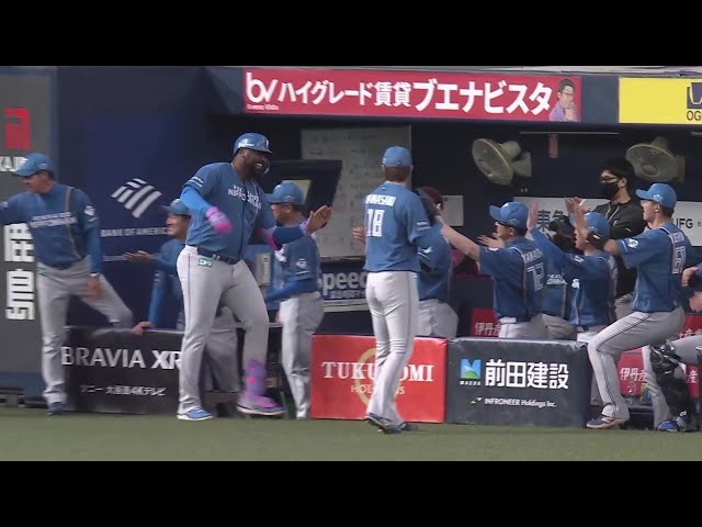 【1回表】バックスクリーンに突き刺す!! ファイターズ・レイエス 第6号となる先制2ランHR!! 2025年5月7日 オリックス・バファローズ 対 北海道日本ハムファイターズ