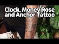Clock Money Rose Anchor Tattoo Clock 100 Bill Rose And Anchor