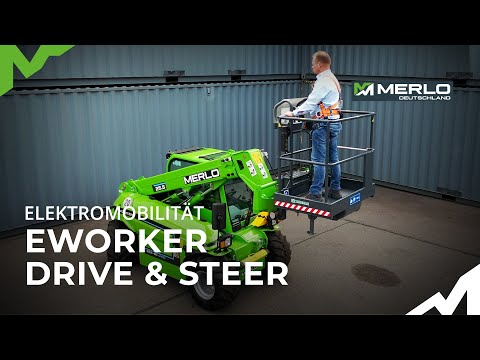 eWorker: So geht Bühne! Mini Elektro Teleskoplader Merlo + Arbeitskorb (Funktion) #elektromobilität