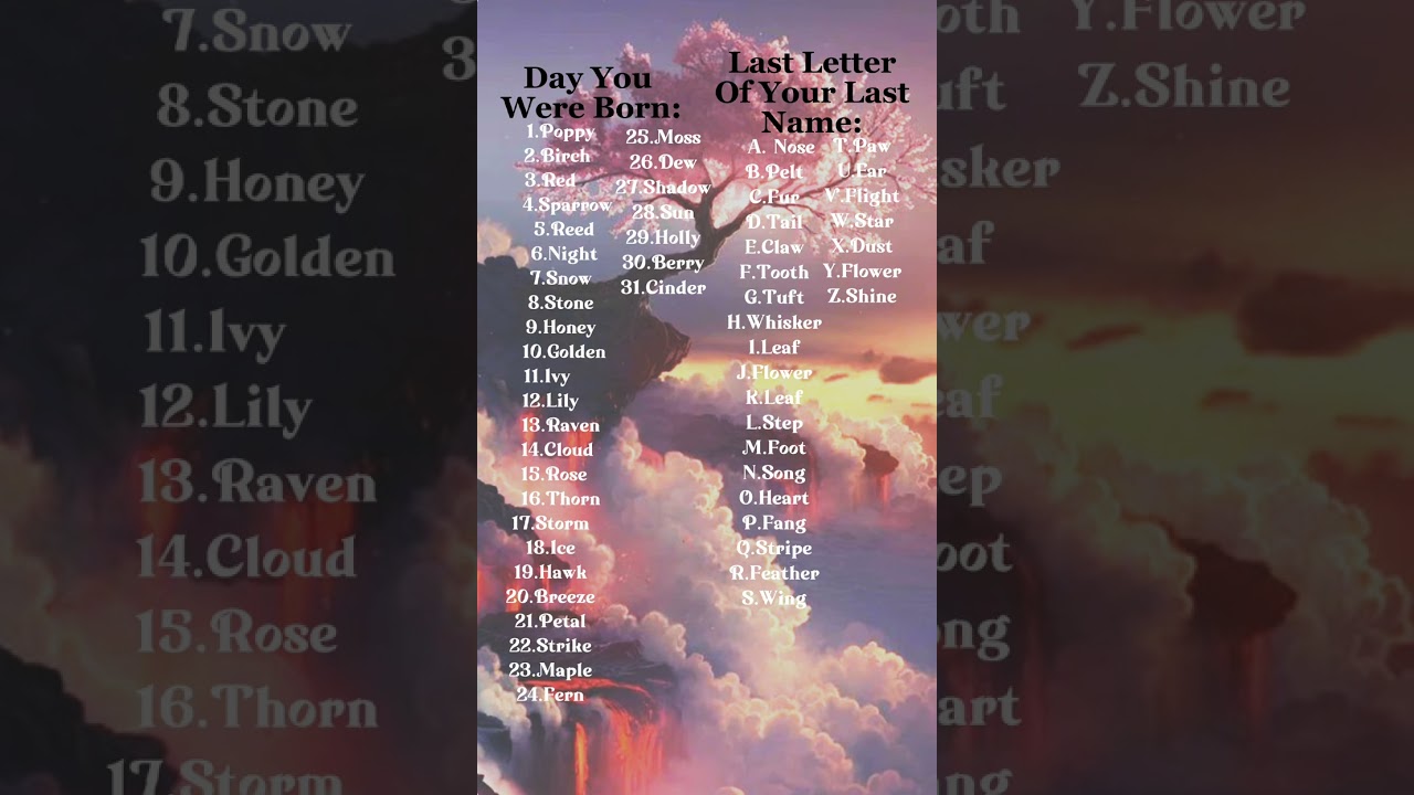 Warrior Cat Name Generator!