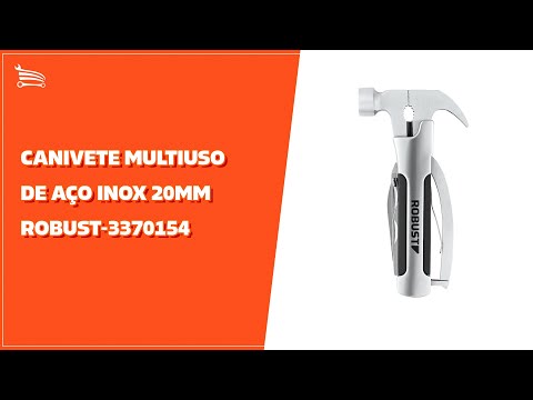 Canivete Multiuso de Aço Inox 20mm ROBUST-3370154 - Video