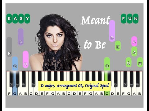 Meant to be, Bebe Rexha, in D major, Arr. 02, Original speed, Sheet music, Online Lessons