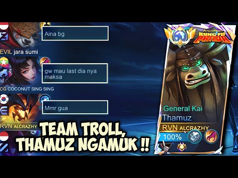 KETEMU TEAM ANOMALI MMR THAMUZ DIPERTARUHKAN‼️GAMEPLAY TOP GLOBAL THAMUZ - MLBB