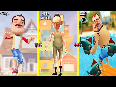 MUHTEŞEM KAPIŞMADA 3 KÖTÜ KOMİK ADAM  😱  Angry Neighbor - Dark Riddle - Wilson