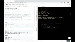 YouTube video 'leetcode 1991. Find the Middle Index in Array - partial sum'