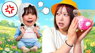 おもちゃ返して〜＞＜妹に意地悪するお姉ちゃんはママに怒られる！？私のおもちゃで遊ばないで！小学生は赤ちゃんに優しくできるかなぁ？【寸劇】