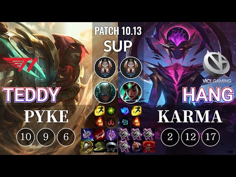 T1 Teddy Pyke vs VG Hang Karma Sup - KR Patch 10.13