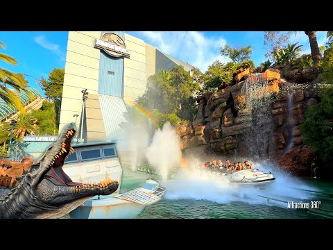 Jurassic World Ride | EXTREME Wet Than Ever Before + Cool Spinosaurus Photo Op