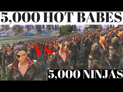 5,000 SUPER BABES VS 5,000 NINJA GIANTS Ultimate Epic Battle Simulator Mod