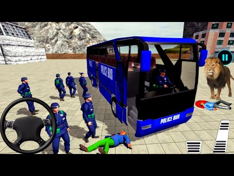 Black US Police off-road Coach Bus #1 - Uphill Driving Simulator New - Android Gameplay
