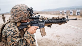 U.S. Marines Target Shooting Exercise at Marine Corps Base Camp Pendleton, California