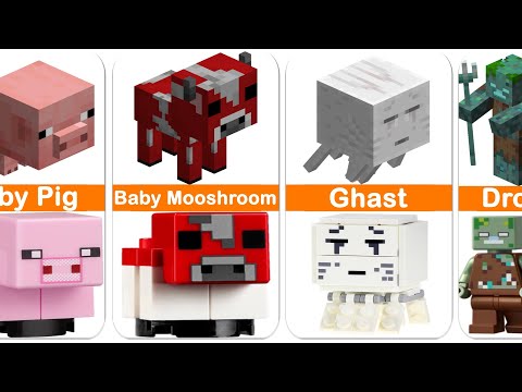 Comparison: Minecraft Mobs and Their LEGO Copies