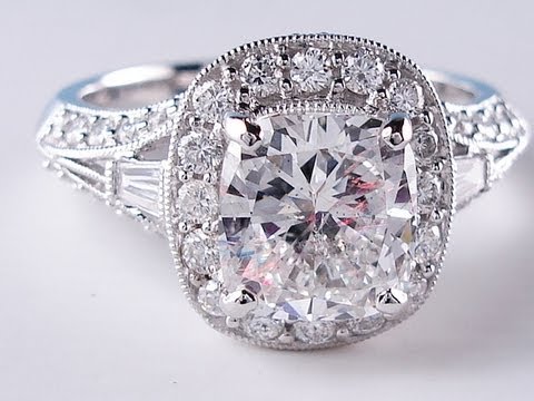 2.77 ctw Cushion Cut G SI1 Diamond Engagement Ring - BigDiamondsUSA