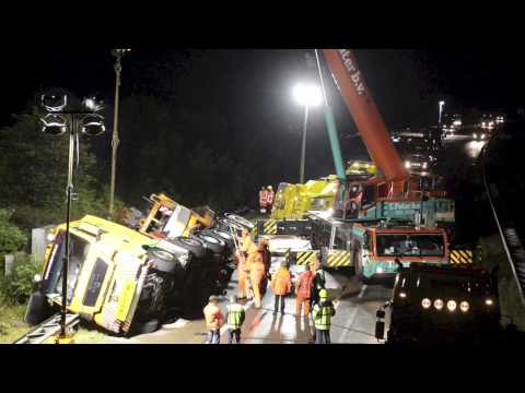 A28 hele nacht dicht na ongeval vrachtwagen