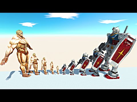 Armored Titan vs Gundam RX78 - Animal Revolt Battle Simulator | ARBS