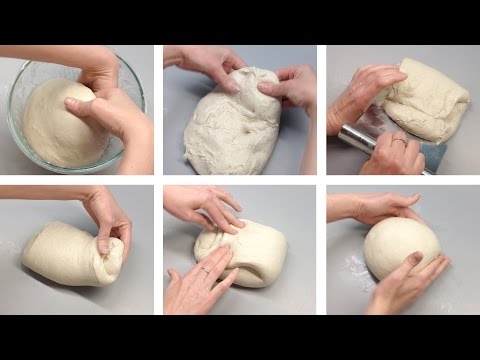 Prekladanie cesta na kváskový chlieb (Preshaping)