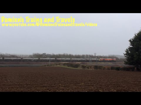 Class 66 Freightliner No. 66605 Passing Irchester, Midland Main Line, 9th February 2024