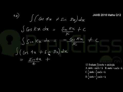 Integration - JAMB 2016 MATHS Question 12