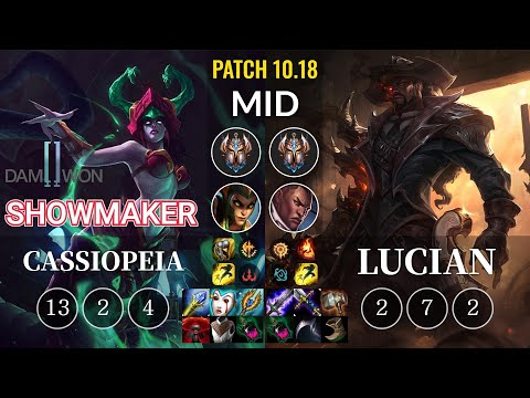 DWG ShowMaker Cassiopeia vs Lucian Mid - KR Patch 10.18