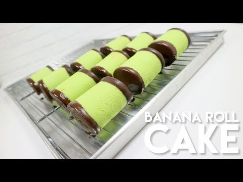 BANANA ROLL CAKE #COPYCAT ALA KARTIKA SARI DAN MAYASARI  // PANDAN ROLLCAKE WITH BANANA FILLING