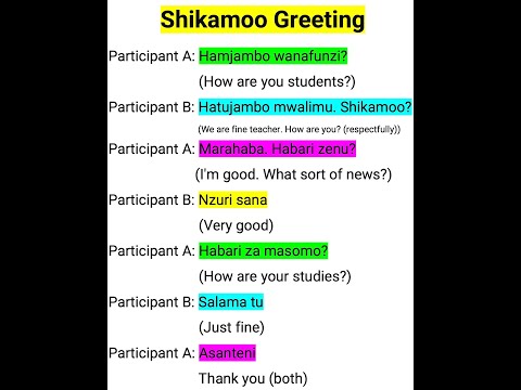 Lesson 11: Shikamoo Greeting