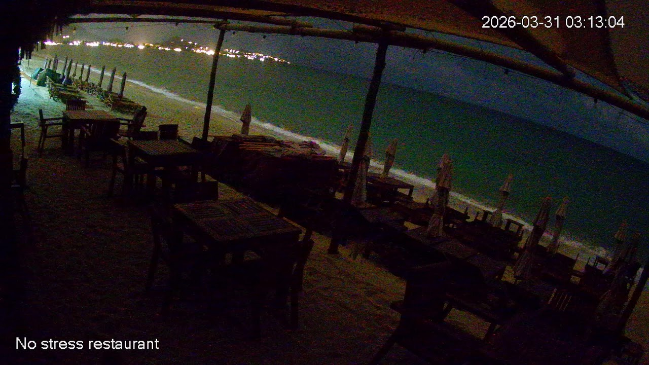 Live webcam view of No Stress Restaurant Beach Cam