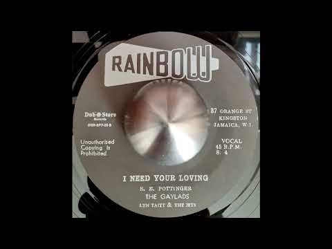 THE GAYLADS , LYN TAITT & THE JETS - I Need Your Loving 1968