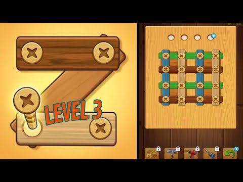 🏅 SCREW PUZZLE: Wood Nut & Bolt 🤪 Level 3 🧩 Gameplay Walkthrough