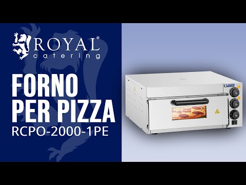Video - Forno per pizza - Piastra in pietra refrattaria - 1 camera - 2000 Watt - Royal Catering 