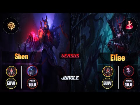 GrandMaster SHEN [Press the Attack] (Jungle) VS  ELISE - Grandmaster EUW Patch 10.6