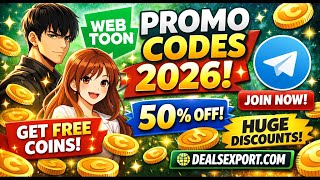 WEBTOON Promo Codes 2026 🎁 Get FREE Coins & 50% OFF (Working Codes!)