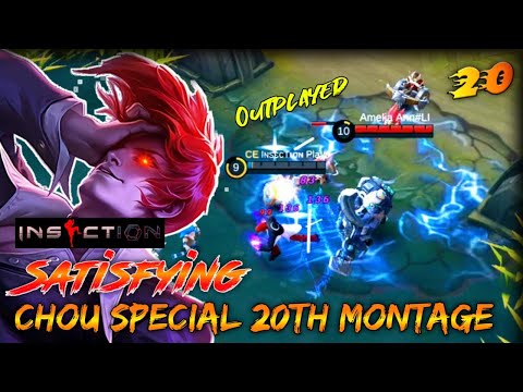 CHOU MONTAGE 20 - immune Johnson, No Flicker Long kick + Wall kick | iNSECTiON Plays | MLBB