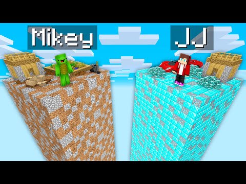 Mikey & JJ - Minecraft - Mikey POOR Chunk vs JJ RICH Chunk Survival Battle in Minecraft (Maizen)
