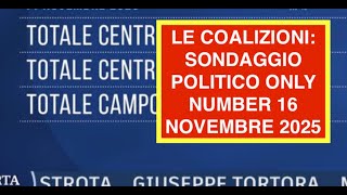 LE COALIZIONI: SONDAGGIO POLITICO ONLY NUMBER 16 NOVEMBRE 2025