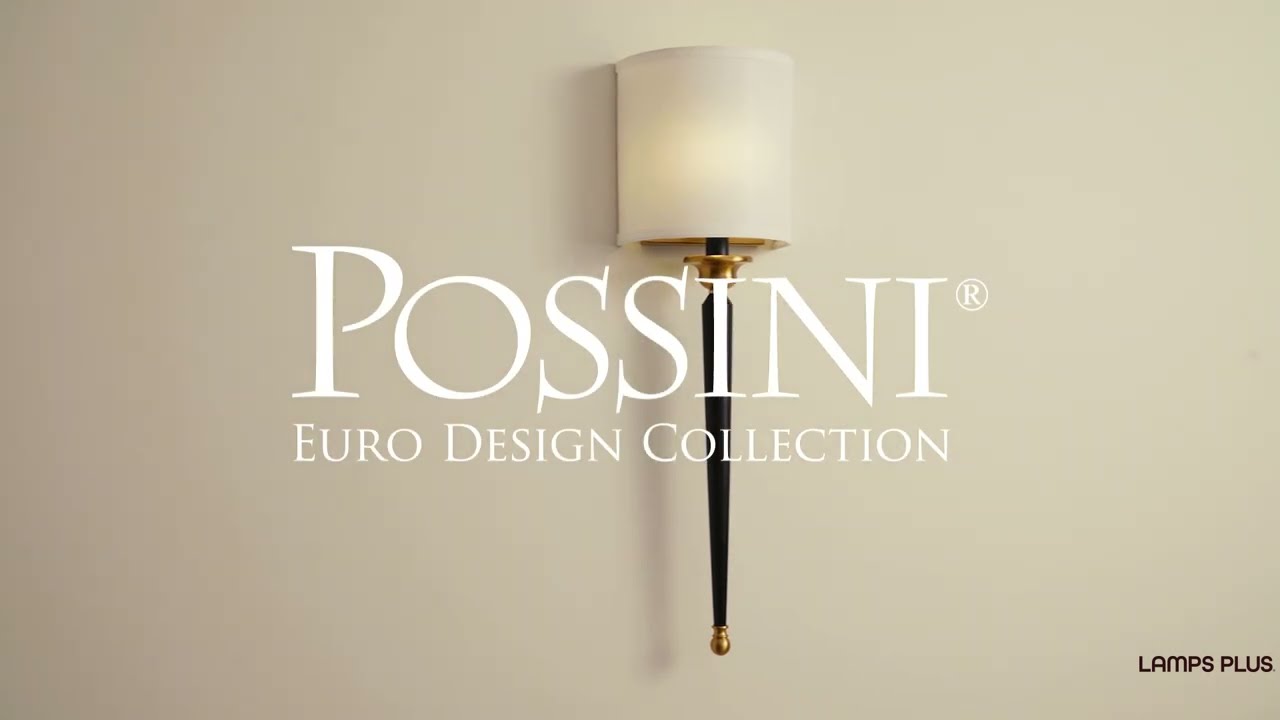 Video 1 Watch A Video About the Possini Euro Arletta Classic Black and Brass Wall Sconce