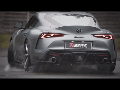 Toyota Supra with an Akrapovič exhaust system