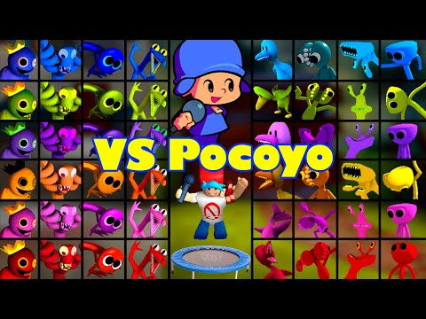 Rainbow Friends VS Pocoyo but BF Has a Trampoline | Friday Night Funkin Mod Roblox