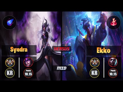 Challenger SYNDRA [Phase Rush] (Mid) VS  EKKO - Challenger KR Patch 10.15