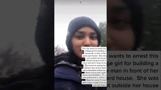 Cops arrested her just for making a snow man outside her front house. #girl #snow #winter #cops #why