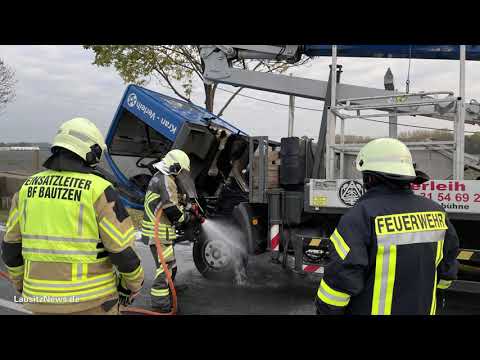 Niederkaina: Feuer im Autokran - LAUSITZWELLE